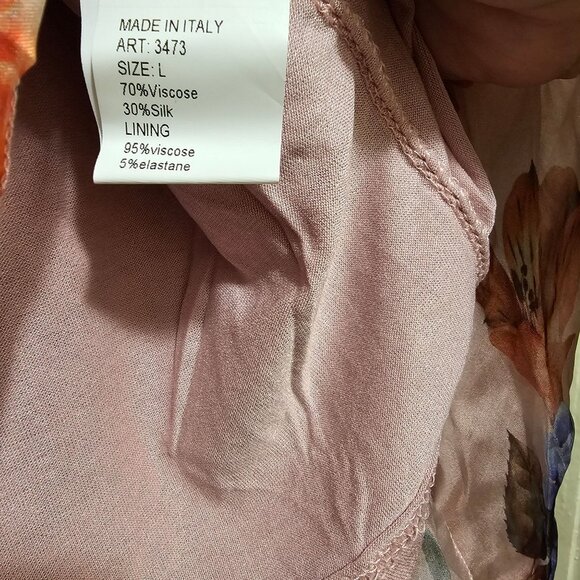 Floral Elena Baldi Poncho Top With Inner Lining Made In Italy Lightweight & Eleg - Picture 6 of 11